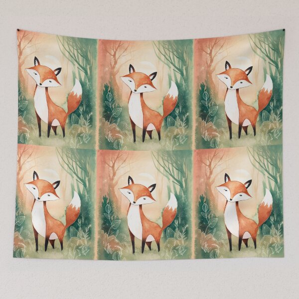 Item preview, Whimsical Fox. Fantasy fox, magical forest, enchanting woodland, vintage fox designed and sold by FoxVibes.