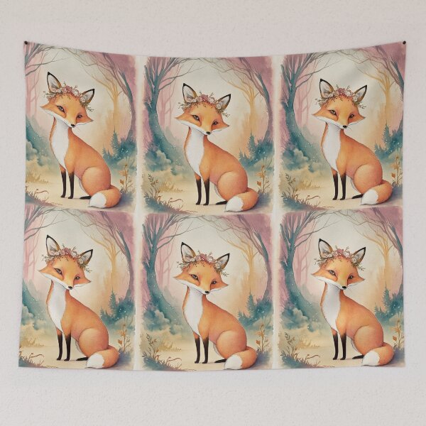 Item preview, Whimsical Fox. Fantasy fox, magical forest, enchanting woodland, vintage fox designed and sold by FoxVibes.