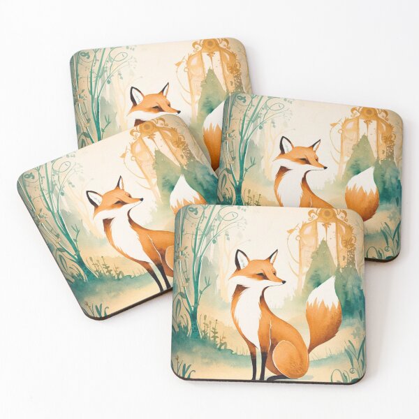 Item preview, Whimsical Fox. Fantasy fox, magical forest, enchanting woodland, vintage fox designed and sold by FoxVibes.