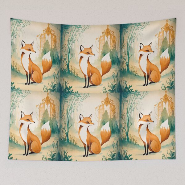 Item preview, Whimsical Fox. Fantasy fox, magical forest, enchanting woodland, vintage fox designed and sold by FoxVibes.