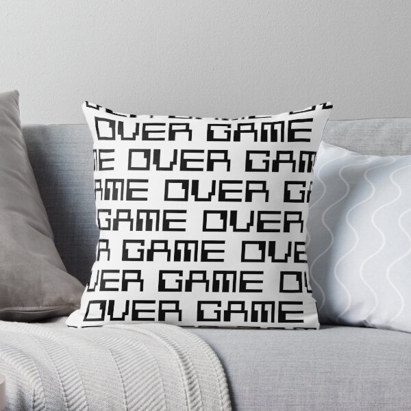 GAME OVER (black) Throw Pillow