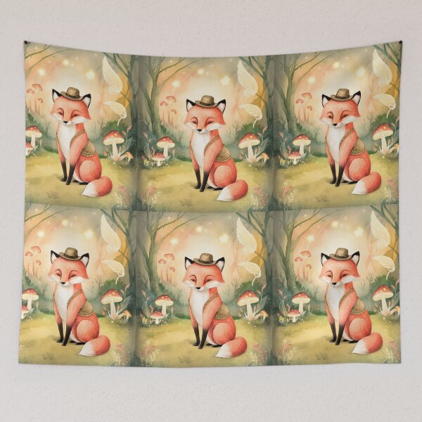 Item preview, Whimsical Fox. Fantasy fox, magical forest, enchanting woodland, vintage fox designed and sold by FoxVibes.