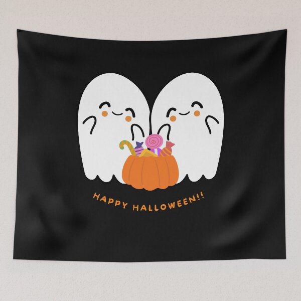 Item preview, Happy Halloween!! Cute Ghosts with Pumpkin. designed and sold by TShirtCrafters.