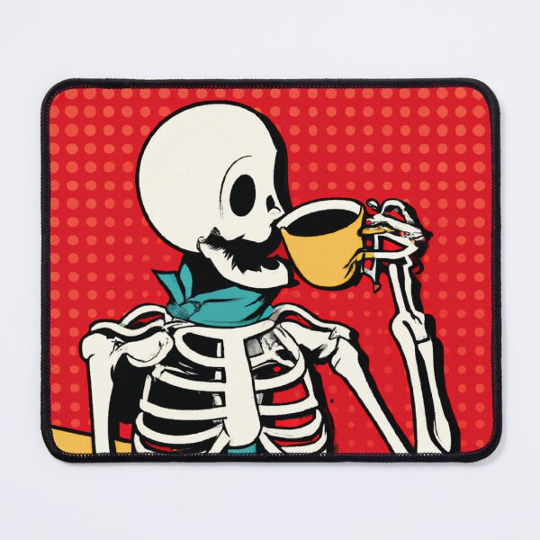 Item preview, SKELETON DRINKING COFFEE III designed and sold by SpongyDesings.