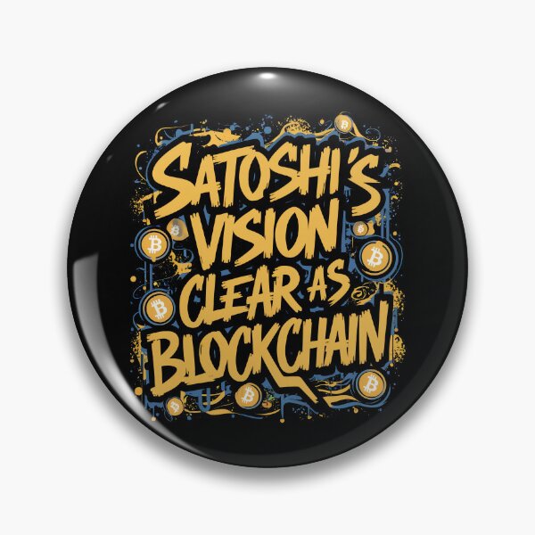 Item preview, Satoshi's Vision Clear as Blockchain Bitcoin Bull Cryptocurrency Market designed and sold by RadDeck.