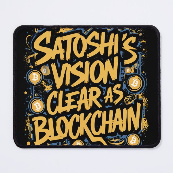 Item preview, Satoshi's Vision Clear as Blockchain Bitcoin Bull Cryptocurrency Market designed and sold by RadDeck.