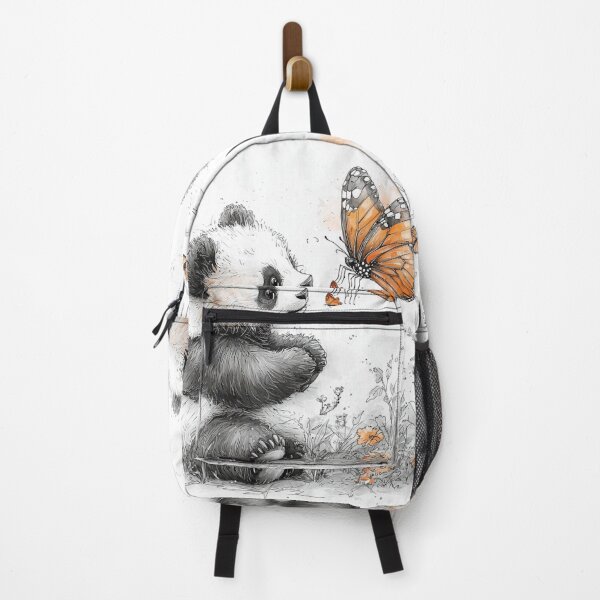 Item preview, Whimsical Illustration of Panda and Butterfly in Garden designed and sold by PaintbrushPlace.