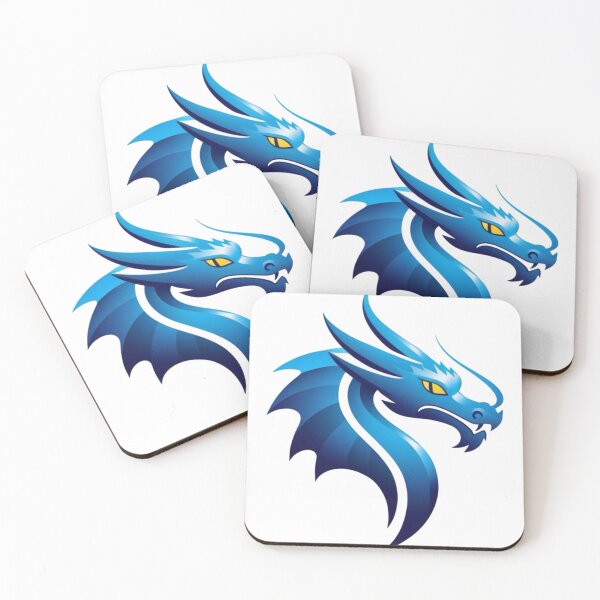 Item preview, A blue dragon with yellow eyes is the main focus of the image designed and sold by PWDigitalArt.