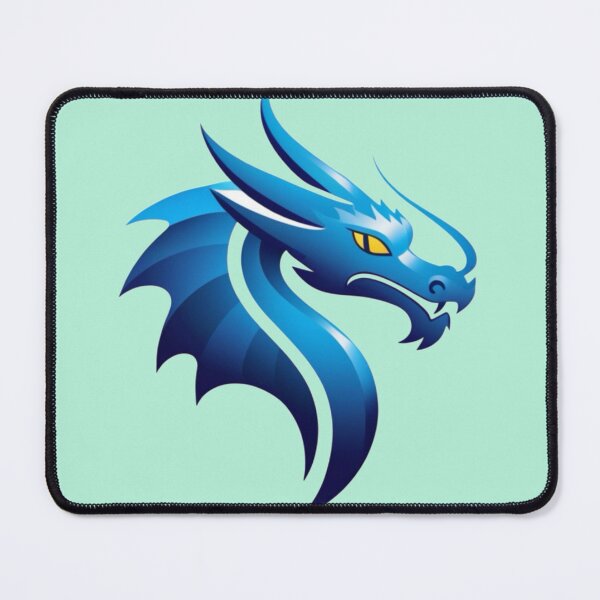 Item preview, A blue dragon with yellow eyes is the main focus of the image designed and sold by PWDigitalArt.