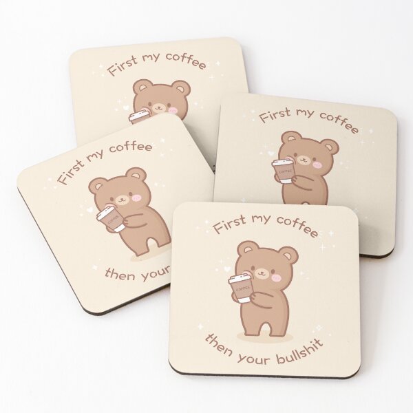 Item preview, Coffee first cute bear designed and sold by Greenbunny.