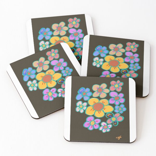 Item preview, Colourful flowers abstract designed and sold by Art-by-JKC.