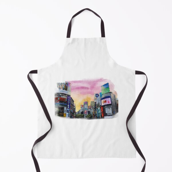 Aperçu de l'œuvre Coucher de soleil de Shibuya (aquarelle) créée et vendue par DJ45Artworks.