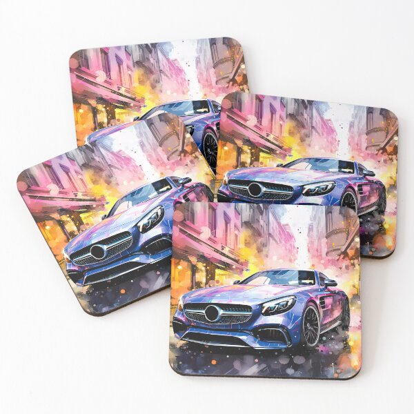 Item preview, Watercolor Cityscape Drive Mercedes AMG Coupe designed and sold by RevUpDesign.