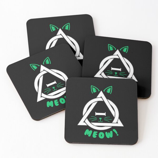 Item preview, Green Meow Therian Therianthropy Cat Symbol designed and sold by Artography Designs.