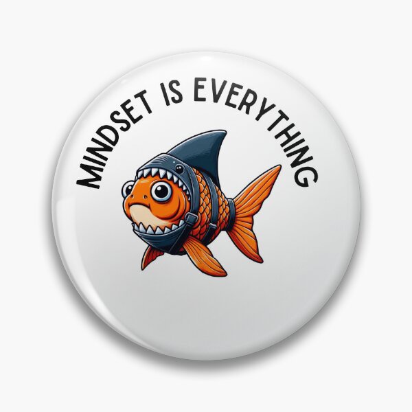 Item preview, Mindset is Everything Goldfish Shark Funny Motivational Big Fish Motivational designed and sold by Logiamerch.