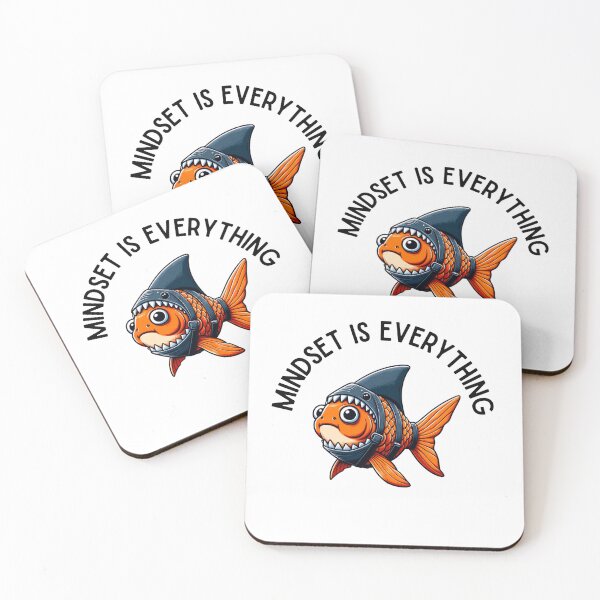 Item preview, Mindset is Everything Goldfish Shark Funny Motivational Big Fish Motivational designed and sold by Logiamerch.