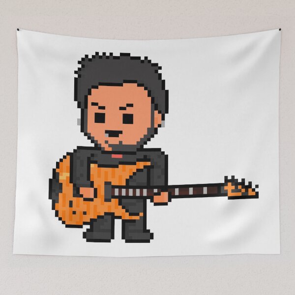 Item preview, Rock Battle Scary Black Eyed Pixel Guitarist designed and sold by gkillerb.
