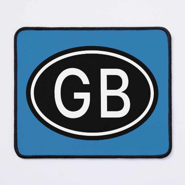 Item preview, GB Initials Monogram Oval White Letters designed and sold by Jeallan Designs.