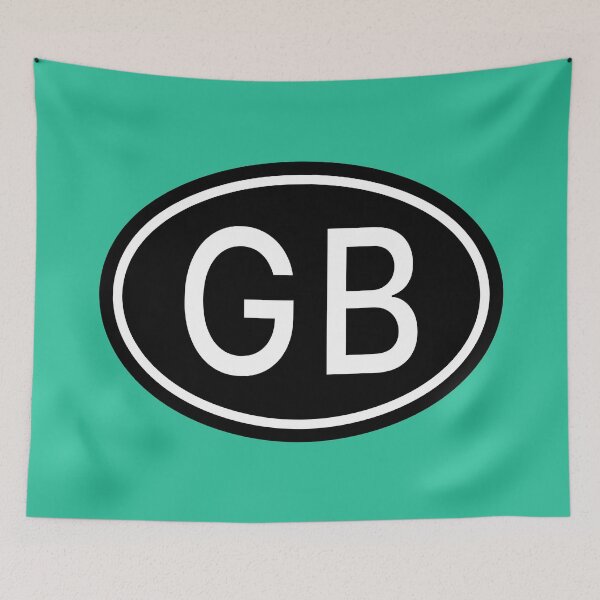 Item preview, GB Initials Monogram Oval White Letters designed and sold by Jeallan Designs.
