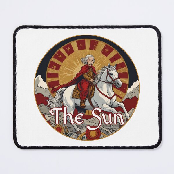 Item preview, Major Arcana Tarot Card The Sun - Gray Haired Child on a White Horse designed and sold by Pixel Waite.