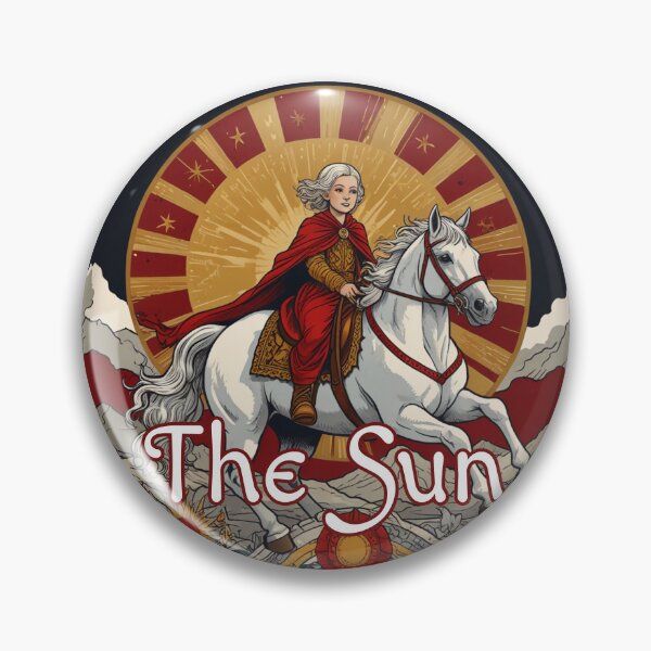 Item preview, Major Arcana Tarot Card The Sun - Gray Haired Child on a White Horse designed and sold by Pixel Waite.