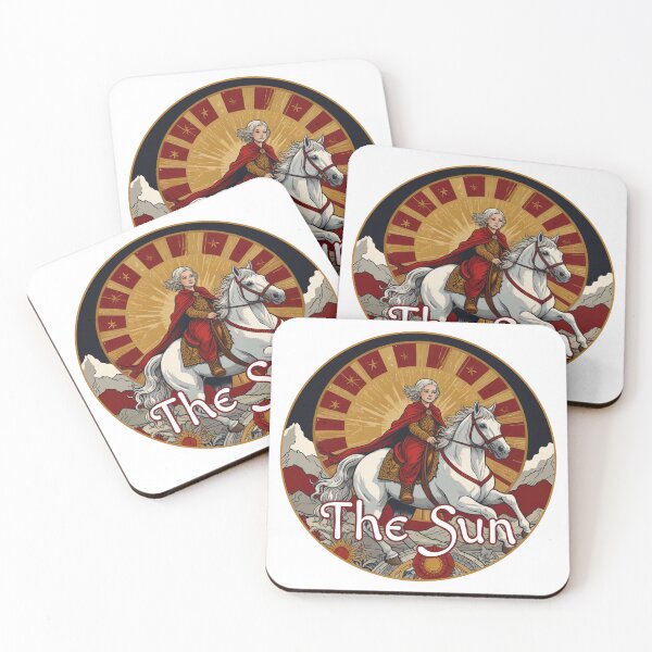 Item preview, Major Arcana Tarot Card The Sun - Gray Haired Child on a White Horse designed and sold by Pixel Waite.