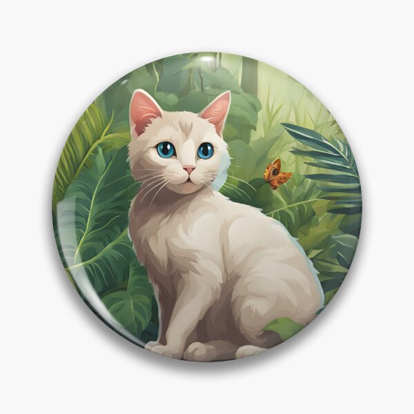 Item preview, White cat inside the jungle designed and sold by CreatiCat.