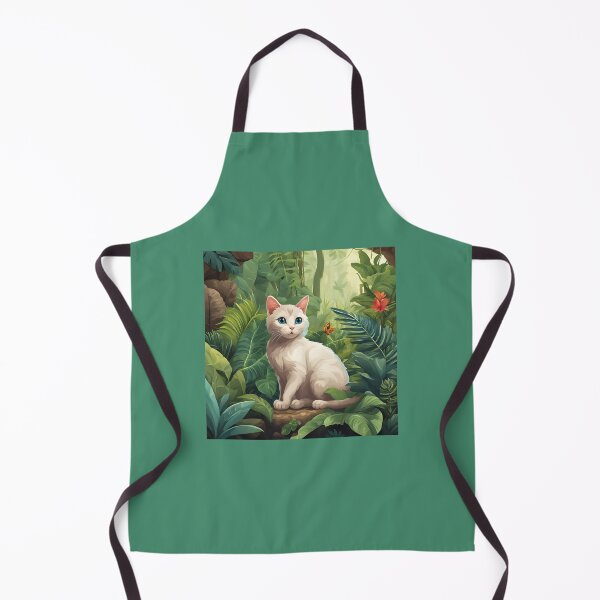 Item preview, White cat inside the jungle designed and sold by CreatiCat.
