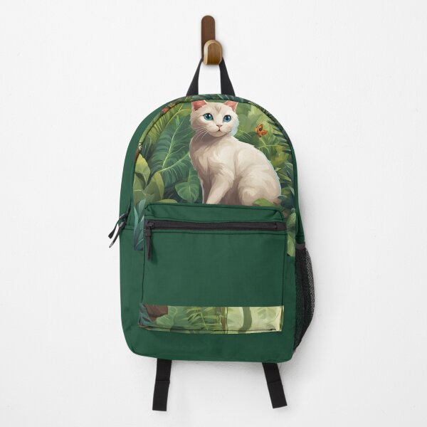 Item preview, White cat inside the jungle designed and sold by CreatiCat.