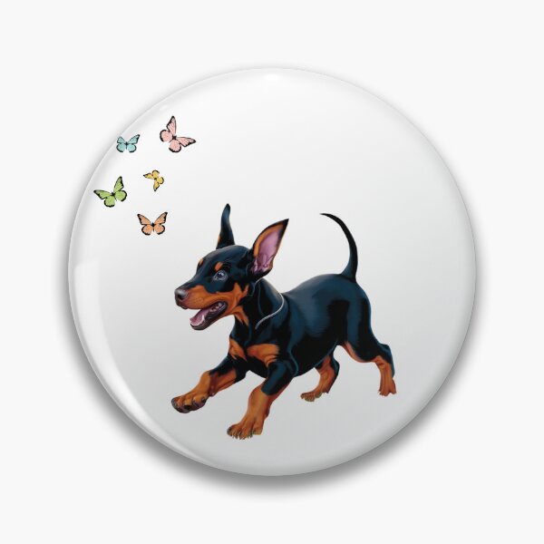 Item preview, Playful Doberman Puppy with Butterflies designed and sold by EccentricEasel.