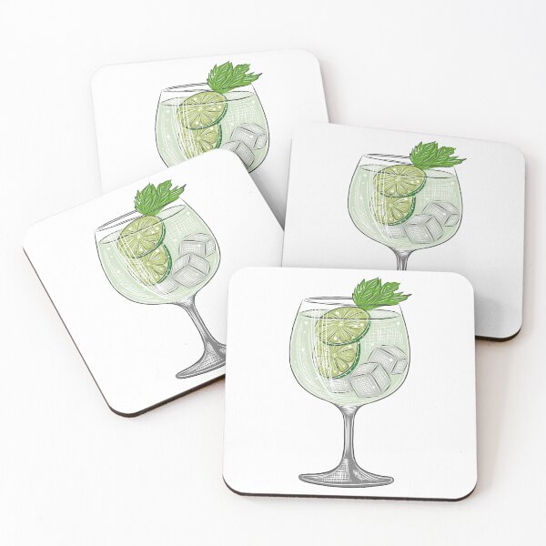Item preview, Gin Tonic Cocktail with Lime and Ice Cubes designed and sold by Elladiing.