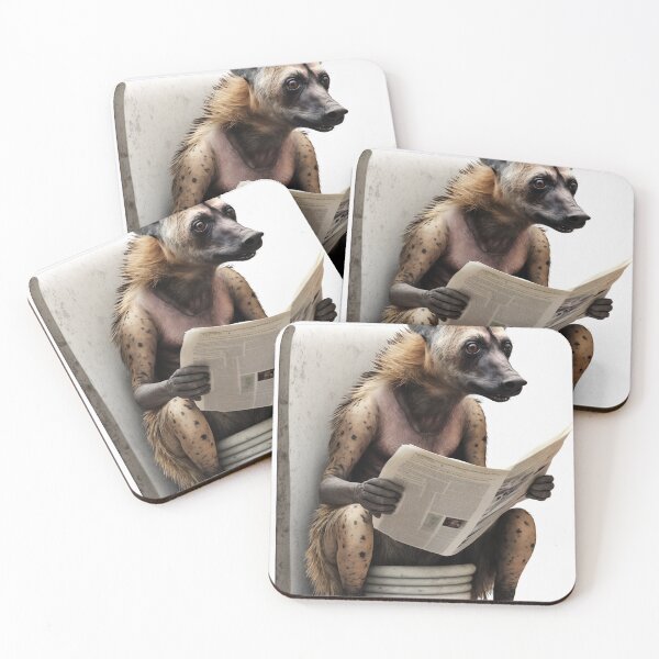 Item preview, Hyena Sitting on the Toilet Reading a Newspaper designed and sold by CheekyAnimalz.