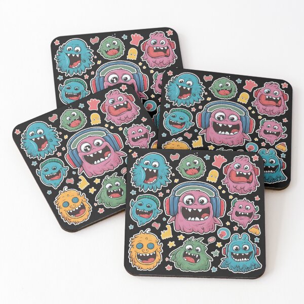 Item preview, Cute adorable wacky monster with a headphone in head doodle with scary cute monster look designed and sold by MRFEZOO2030.