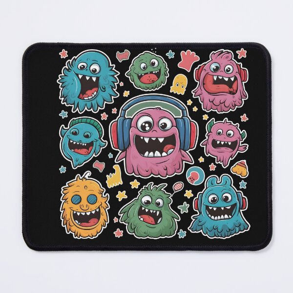Item preview, Cute adorable wacky monster with a headphone in head doodle with scary cute monster look designed and sold by MRFEZOO2030.