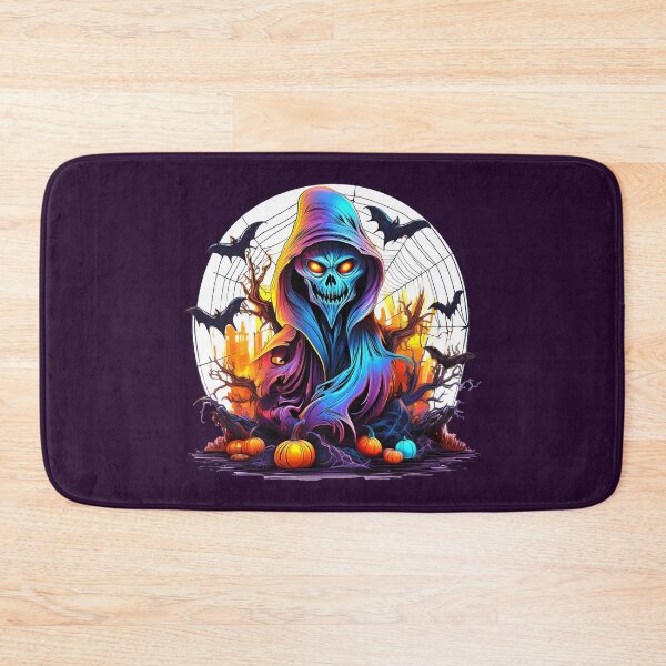 Item preview, Vintage Retro Mystical Halloween design with skeleton ghost and bats for horror fans designed and sold by pod24.