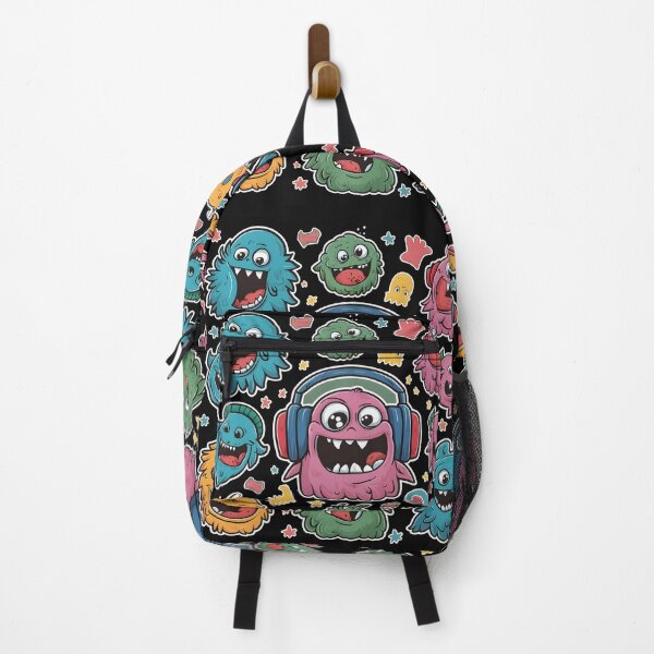 Item preview, Cute adorable wacky monster with a headphone in head doodle with scary cute monster look designed and sold by MRFEZOO2030.