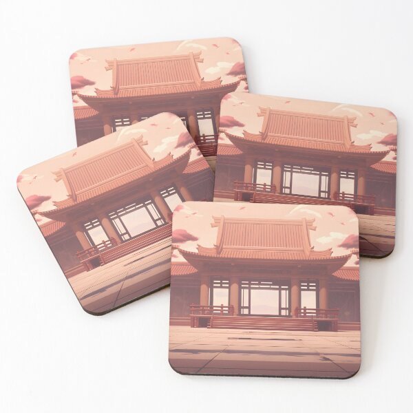 Item preview, Peaceful Anime Japanese Temple designed and sold by GreenInkXpress.