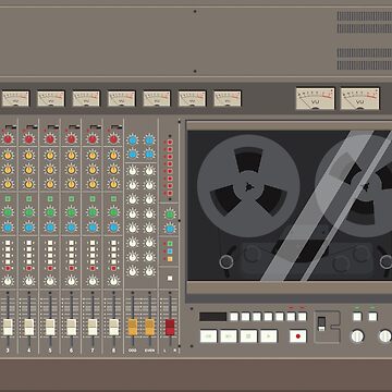 Reel to Reel track vintage tape recorder Orange version | Poster