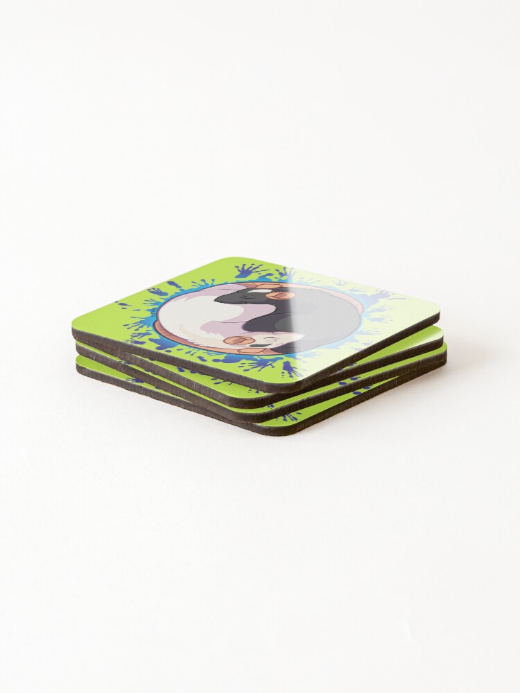 Thumbnail 4 of 5, Coasters (Set of 4), Yin Yang Rats designed and sold by KiRAWRa !.