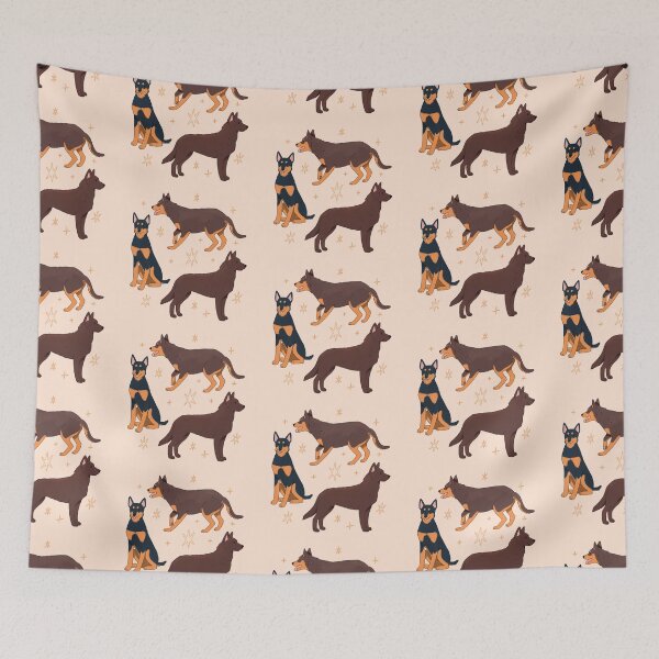 Item preview, Australian Kelpie Dog Trio Illustration designed and sold by YaraCuteArt.