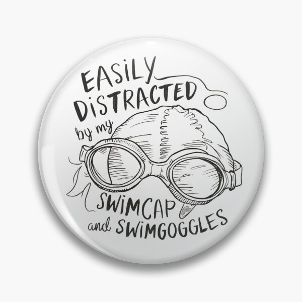 Item preview, Easily Distracted by my Swim Cap and Swim Goggles designed and sold by Zwembad Vergelijker.