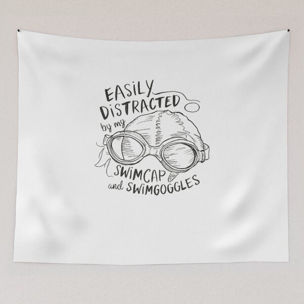 Item preview, Easily Distracted by my Swim Cap and Swim Goggles designed and sold by Zwembad Vergelijker.