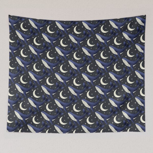 Item preview, Whale amongst the stars and new moon pattern designed and sold by Guided by Light Art.