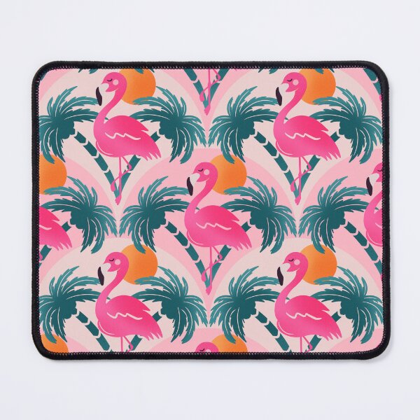Item preview, Flamingo and Palm Trees on Pink and Lighter Pink pattern designed and sold by Guided by Light Art.