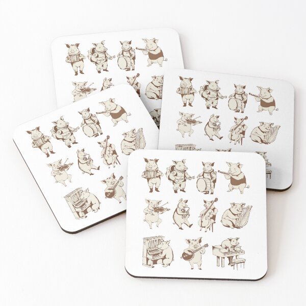 Item preview, Vintage Musical Pigs - Sepia Style designed and sold by GorinART.