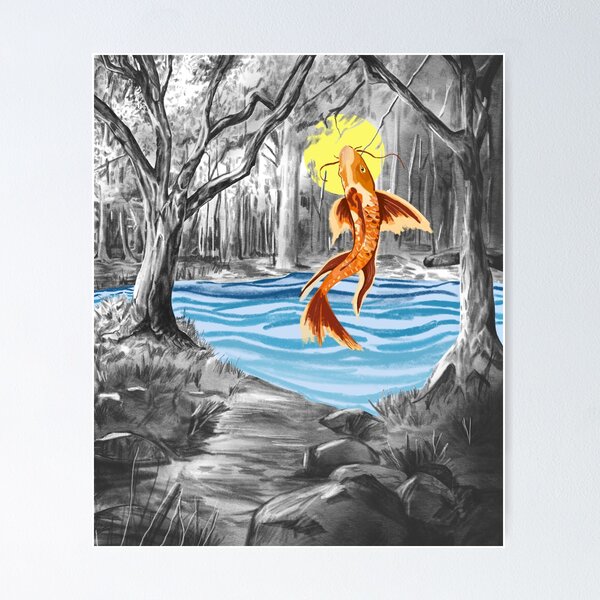 Item preview, Hand-drawn Charcoal Landscape Art: Unique and Original Black and White Masterpieces designed and sold by Pandositive.