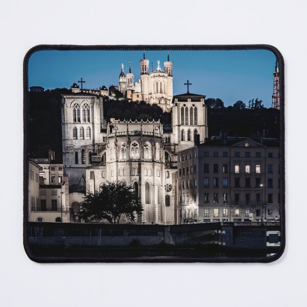 Item preview, Cathedral and Basilica at night, Lyon, France designed and sold by DavidGabisPhoto.