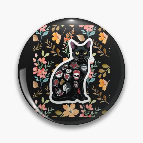 Item preview, Aesthetic Cat Black Cat with Tattoos designed and sold by MarcelooArt.