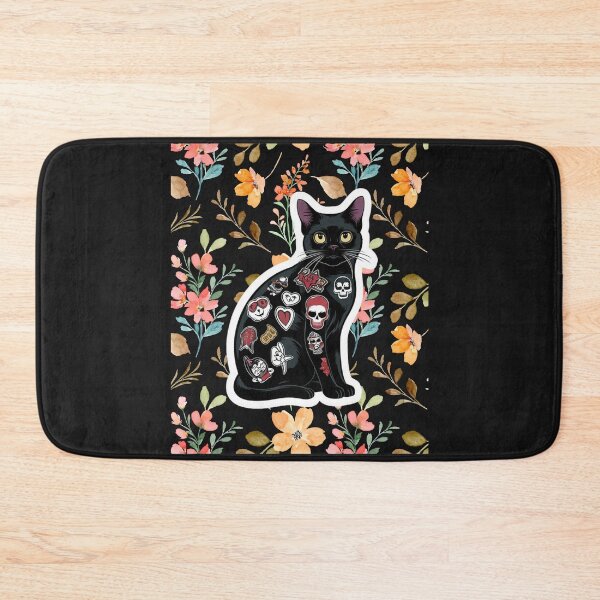 Item preview, Aesthetic Cat Black Cat with Tattoos designed and sold by MarcelooArt.