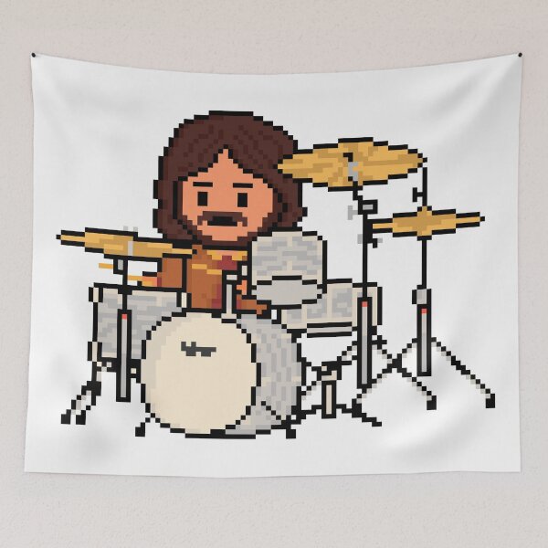 Item preview, Rock Battle Old School Brit Pixel Classic Rock Drummer designed and sold by gkillerb.